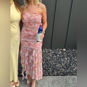 Floral Strapless Dress